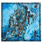 Silk shawl with Dessert print