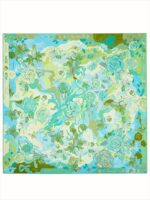 Silk shawl with Parfume Green print