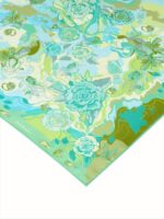 Silk shawl with Parfume Green print - Image 2