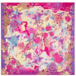 Silk shawl with Parfume Rose print